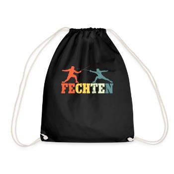 Fechten - Turnbeutel - Schwarz - Vorne
