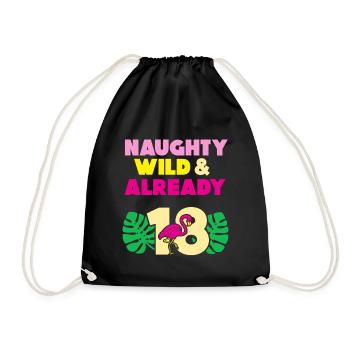 18 Jahre Geburtstag Flamingo - Turnbeutel - Schwarz - Vorne