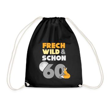 Geschenk 60 Jahre Geburtstag Frau Fuchs - Turnbeutel - Schwarz - Vorne