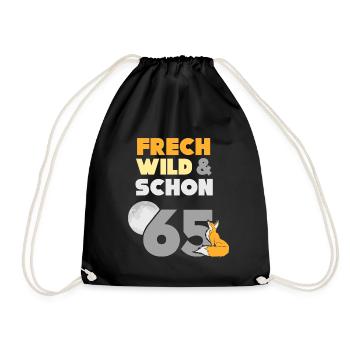 Geschenk 65 Jahre Geburtstag Frau Fuchs - Turnbeutel - Schwarz - Vorne