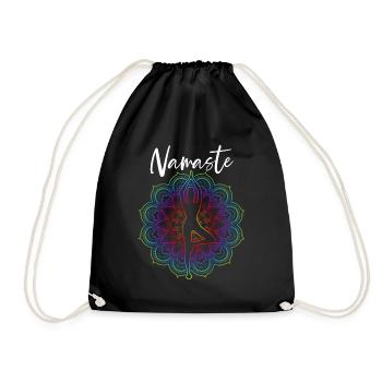 Yoga Namaste - Turnbeutel - Schwarz - Vorne