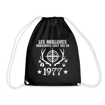 Chasseur | Anniversaire chasseur 1977 - Sac de sport léger - noir - Devant