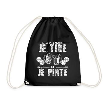 A La Petanque Je Tire Et Je Pinte Bière - Sac de sport léger - noir - Devant