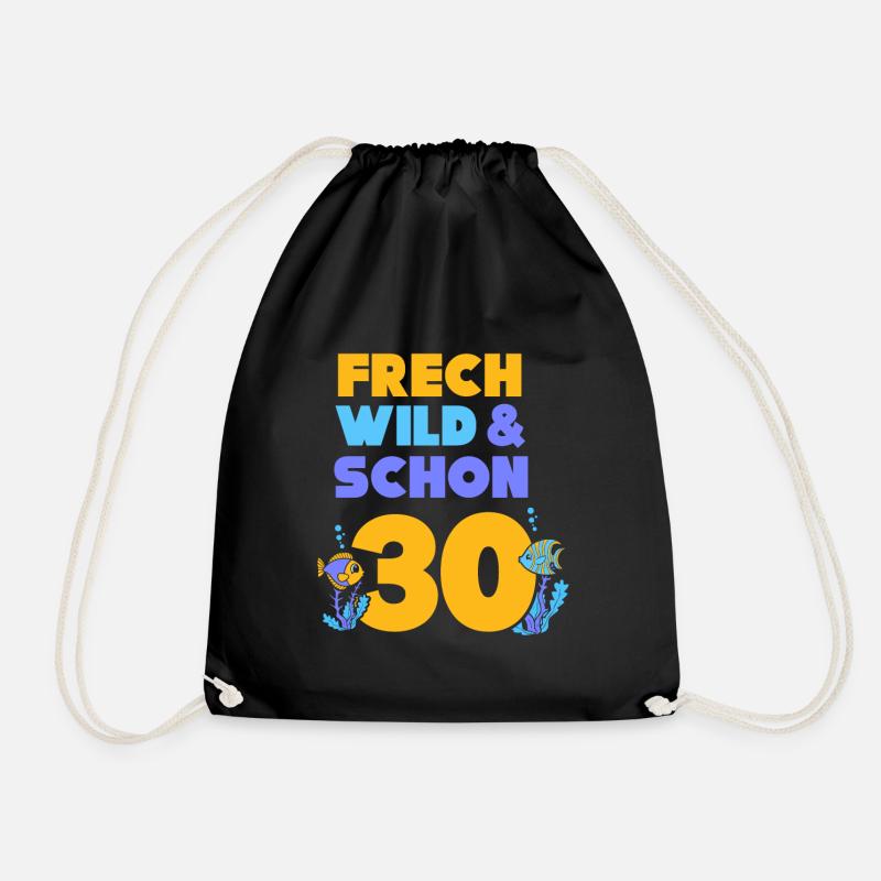 Geschenk 30 Jahre Geburtstag Fisch - Turnbeutel - Schwarz