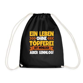 Töpfern - Turnbeutel - Schwarz - Vorne