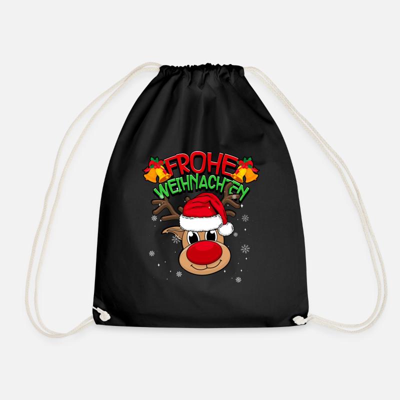 Frohe Weihnachten - Turnbeutel - Schwarz