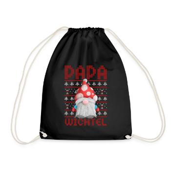 Papa Wichtel Weihnachten - Turnbeutel - Schwarz - Vorne