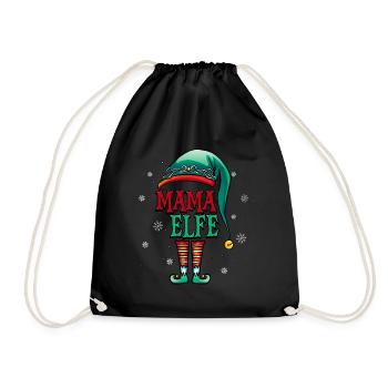 Weihnachten Mama Elf - Turnbeutel - Schwarz - Vorne