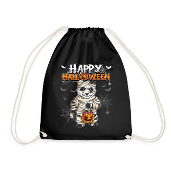 Halloween Panda Mumie - Turnbeutel - Schwarz - Vorne