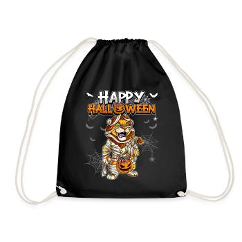 Halloween Löwe Mumie - Turnbeutel - Schwarz - Vorne