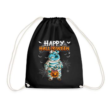 Halloween Schwein Mumie - Turnbeutel - Schwarz - Vorne