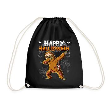 Halloween Faultier Zombie - Turnbeutel - Schwarz - Vorne