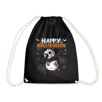 Halloween Panda Zombie - Turnbeutel - Schwarz - Vorne