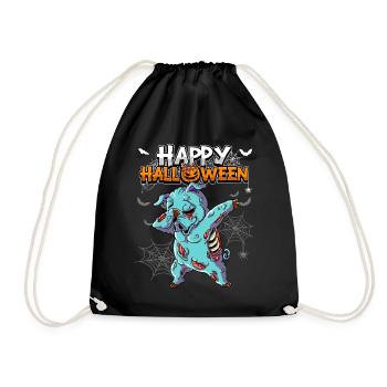 Halloween Schwein Zombie - Turnbeutel - Schwarz - Vorne