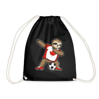 Fußballfan Faultier Fußball Kanada - Turnbeutel - Schwarz - Vorne