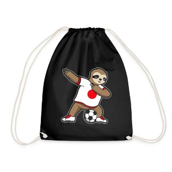 Fußballfan Faultier Fußball Japan - Turnbeutel - Schwarz - Vorne