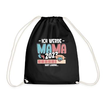 I'm going to be Mom 2023 Loading - Drawstring Bag - black - Front