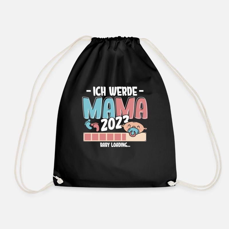 Ich werde Mama 2023 Loading - Turnbeutel - Schwarz