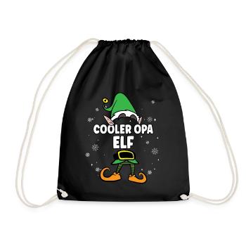 Cooler Opa Elf Partnerlook Weihnachten - Turnbeutel - Schwarz - Vorne