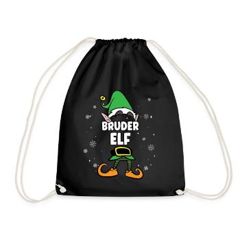 Bruder Elf Partnerlook Weihnachten - Turnbeutel - Schwarz - Vorne