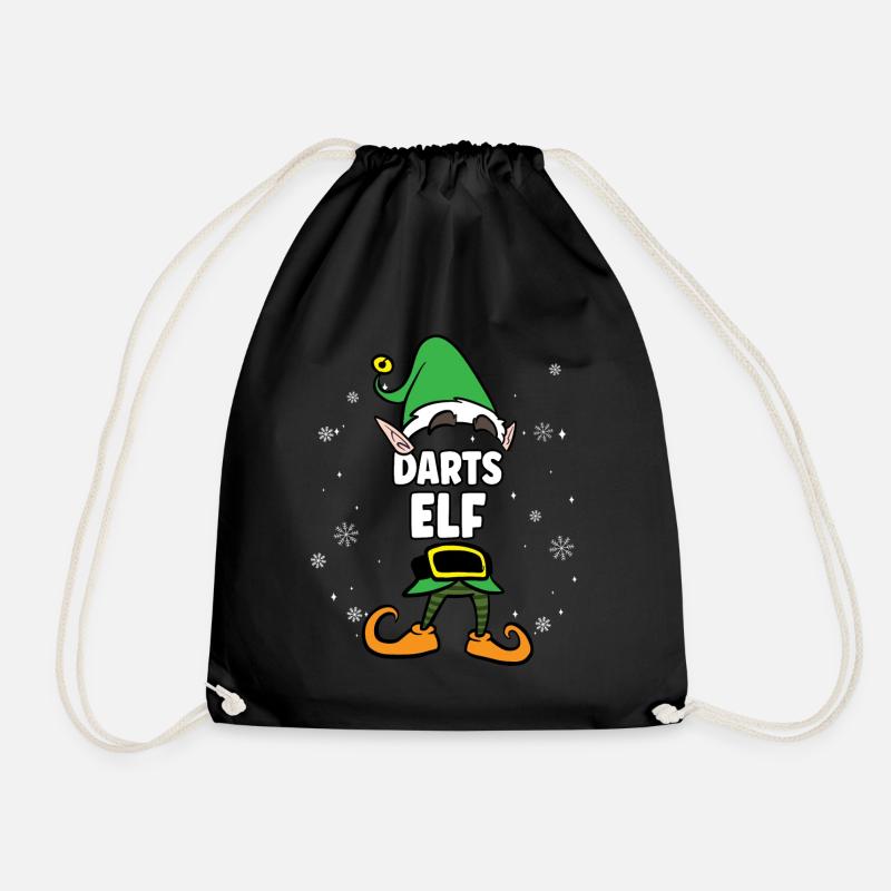 Darts Elf Partnerlook Weihnachten - Turnbeutel - Schwarz