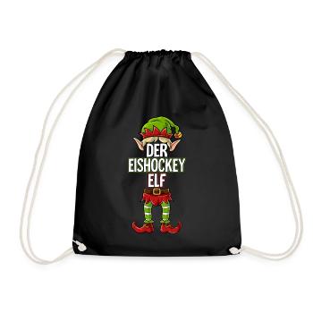 Eishockey Elf Partnerlook Weihnachten - Turnbeutel - Schwarz - Vorne