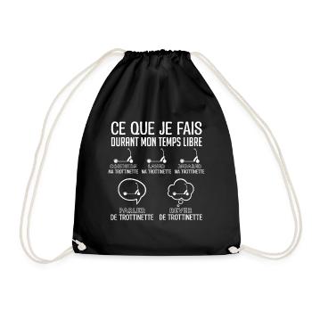 Trottinette | Cadeau fan de Trottinette trott - Sac de sport léger - noir - Devant