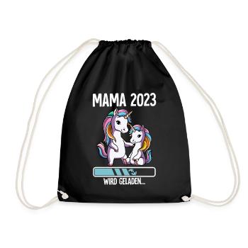 Werdende Mama 2023 - Turnbeutel - Schwarz - Vorne