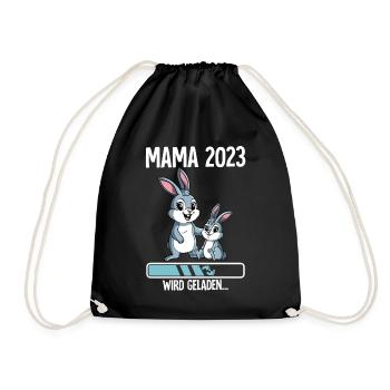 Werdende Mama 2023 - Turnbeutel - Schwarz - Vorne
