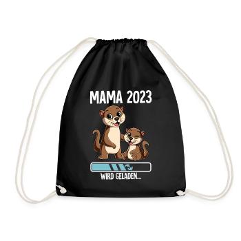 Werdende Mama 2023 - Turnbeutel - Schwarz - Vorne