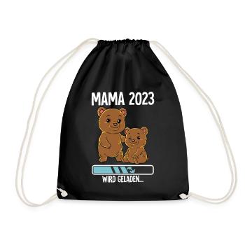 Werdende Mama 2023 - Turnbeutel - Schwarz - Vorne