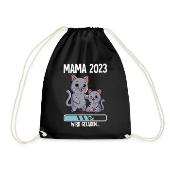 Werdende Mama 2023 - Turnbeutel - Schwarz - Vorne