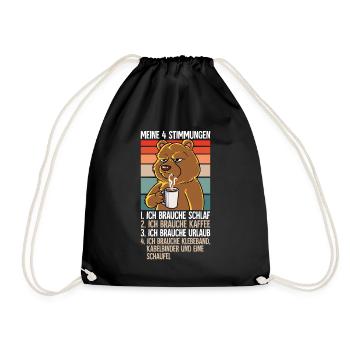 Meine 4 Stimmungen Kaffee Bär - Turnbeutel - Schwarz - Vorne