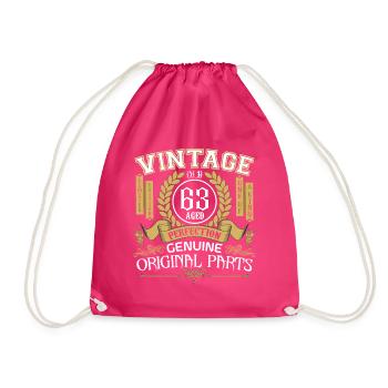 Jahrgang 63 Jahre alt - Geburtstagsgeschenk 63 Jahre alt - Turnbeutel - Fuchsia - Vorne