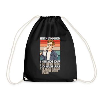 Meine 4 Stimmungen Kaffee Mann - Turnbeutel - Schwarz - Vorne