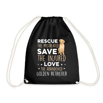 Love the abandoned Golden retriever - Turnbeutel - Schwarz - Vorne