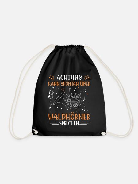 Waldhorn Waldhornspieler Hornist - Turnbeutel - Schwarz