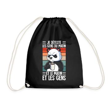 Je Déteste Les Gens Café - Sac de sport léger - noir - Devant