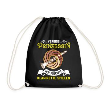 Klarinette Klarinettenspieler Klarinettist - Turnbeutel - Schwarz - Vorne