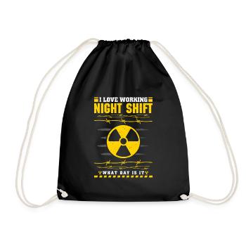 I love working night shift what day is it - Turnbeutel - Schwarz - Vorne