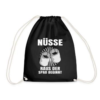 Nüsse raus der spaß beginnt - Turnbeutel - Schwarz - Vorne
