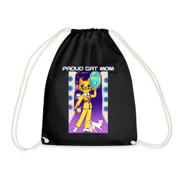 Proud Cat Mom - Turnbeutel - Schwarz - Vorne