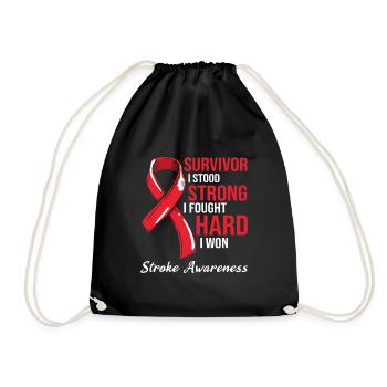 i fought hard - i won stroke awareness - Turnbeutel - Schwarz - Vorne