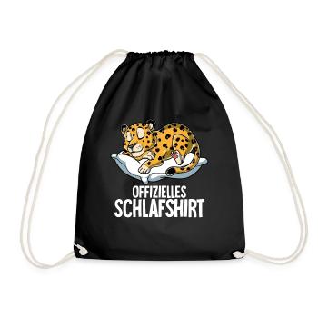 Offizielles Schlafshirt Leopard - Turnbeutel - Schwarz - Vorne