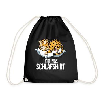 Lieblings Schlafshirt Leopard - Turnbeutel - Schwarz - Vorne