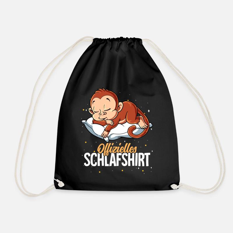 Offizielles Schlafshirt Affe - Turnbeutel - Schwarz