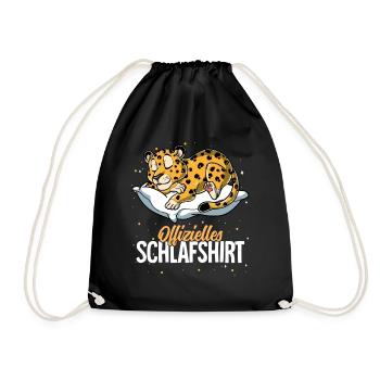 Offizielles Schlafshirt Leopard - Turnbeutel - Schwarz - Vorne