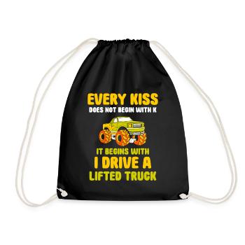 Every kiss does not begin lifted truck - Turnbeutel - Schwarz - Vorne
