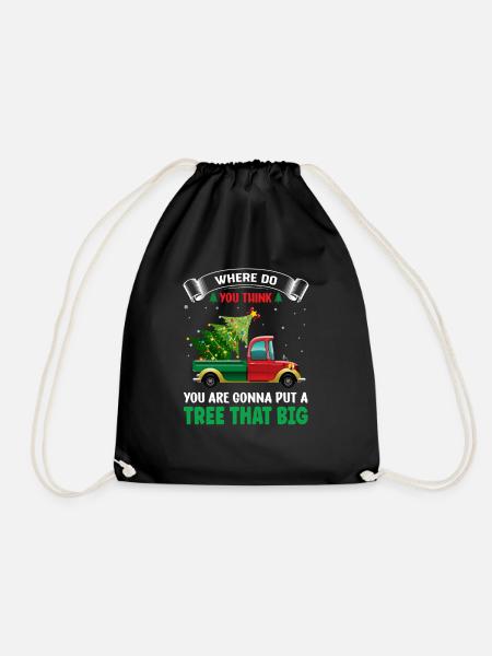 Weihnachten mit Weihnachtsbaum Design - Turnbeutel - Schwarz