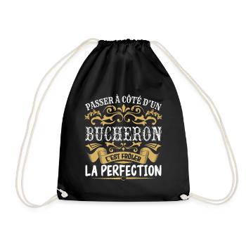 Le Meilleur Bucheron | Bucheron à la perfection - Sac de sport léger - noir - Devant